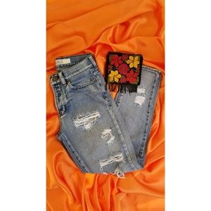 {Brandy Melville} Medium Wash Jeans with Rips